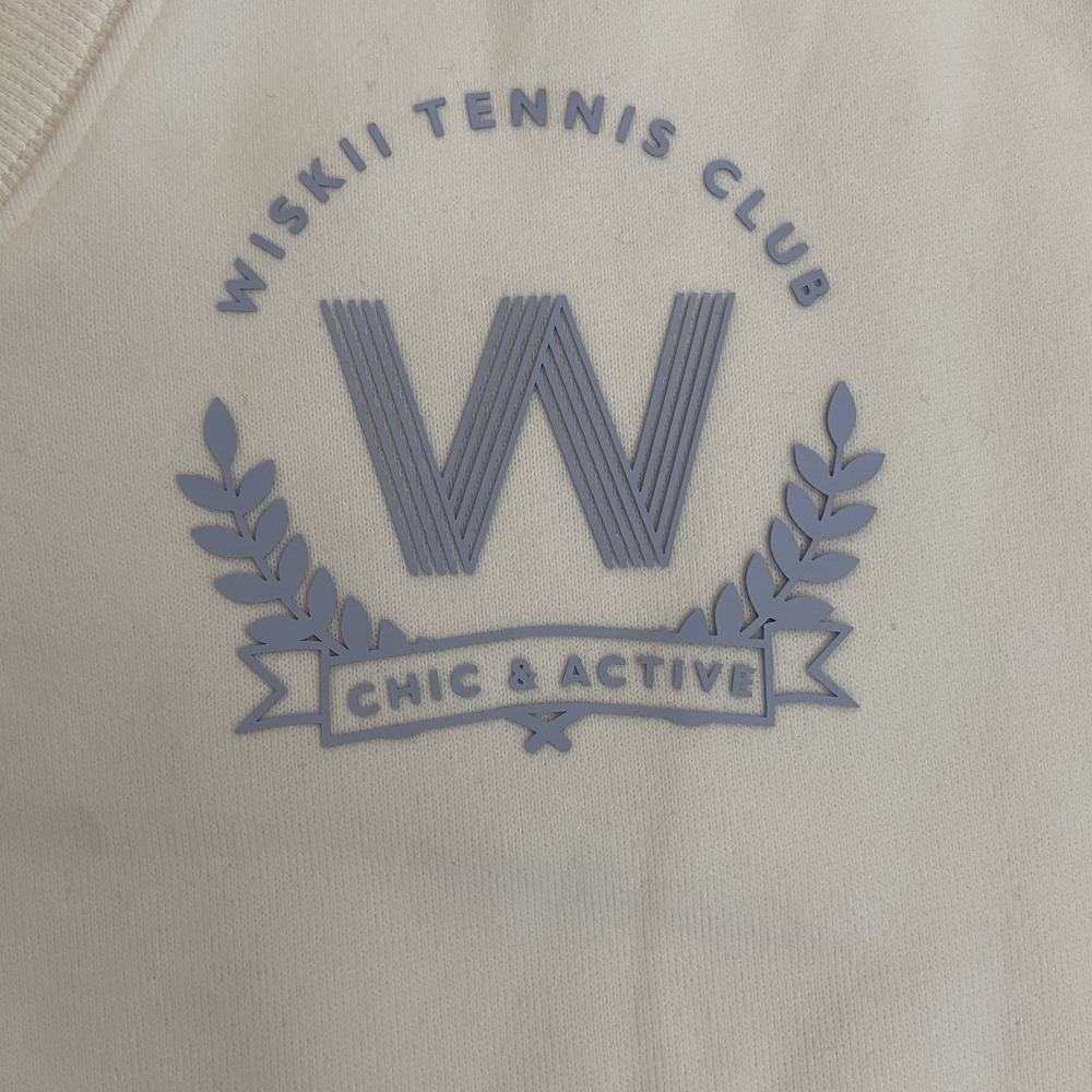 WISKII WHITE CASUAL V-NECK SWEATSHIRT SIZE SMALL/ MEDIUM - Picture 4 of 6